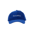 Sporty & Rich Serif Logo Corduroy Hat 'Ocean/Cream'