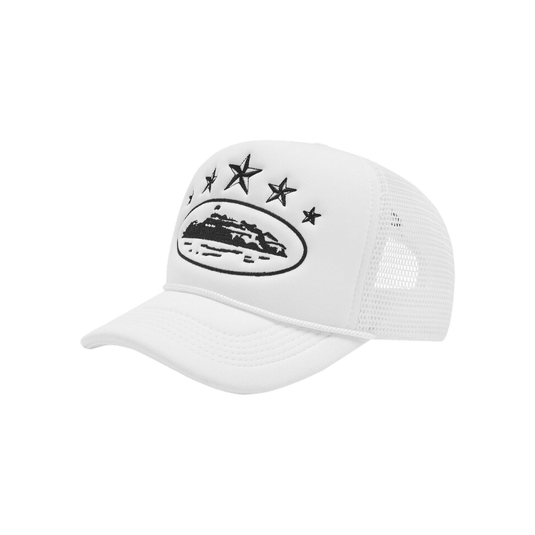 Corteiz 5 Starz Alcatraz Trucker 'White'