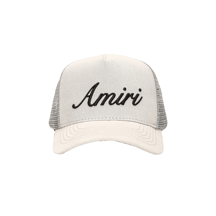 Amiri Script Trucker Hat 'Alabaster'