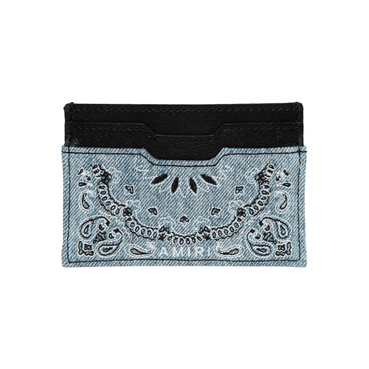 Amiri Bandana Denim Card Holder 'Clay Indigo'