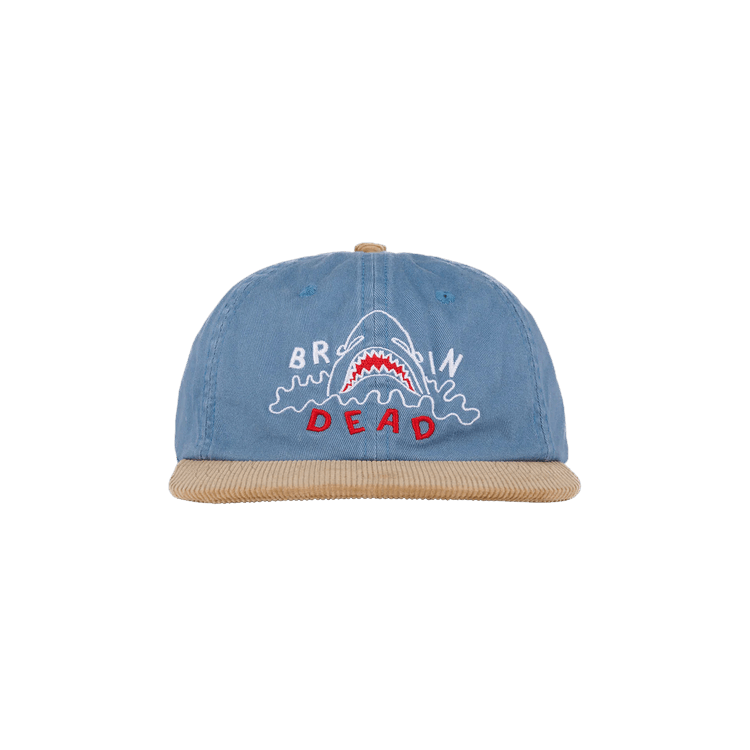 Brain Dead Shark Attack 6 Panel Hat 'Navy/Khaki'