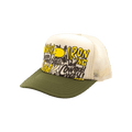Kapital Coneycowbowy Trucker Cap 'Ecru/Dark Green'