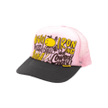 Kapital Coneycowbowy Trucker Cap 'Pink/Charcoal Grey'