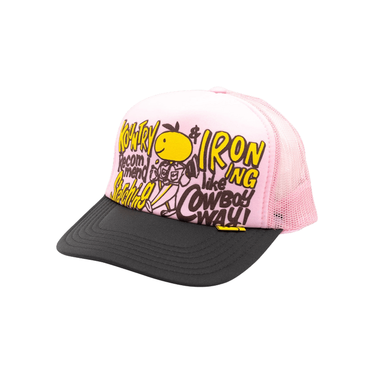 Kapital Coneycowbowy Trucker Cap 'Pink/Charcoal Grey'