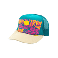 Kapital Coneycowbowy Trucker Cap 'Turquoise/Beige'