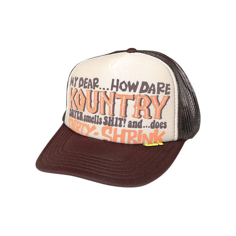 Kapital Kountry Dirty Shrink Trucker Cap 'Ecru/Brown'