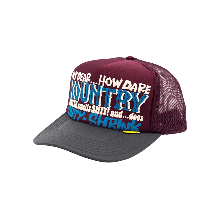 Kapital Kountry Dirty Shrink Trucker Cap 'Burgundy/Charcoal'