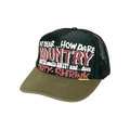 Kapital Kountry Dirty Shrink Trucker Cap 'Black/Dark Green'