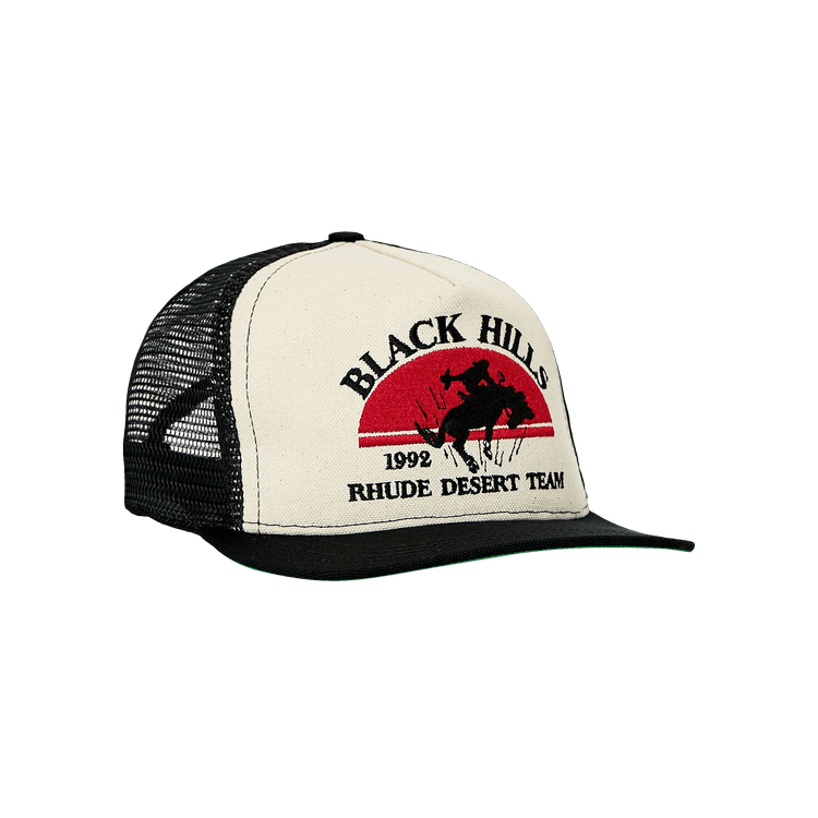 Rhude Hills Canvas Trucker Hat 'Black/Vintage White'