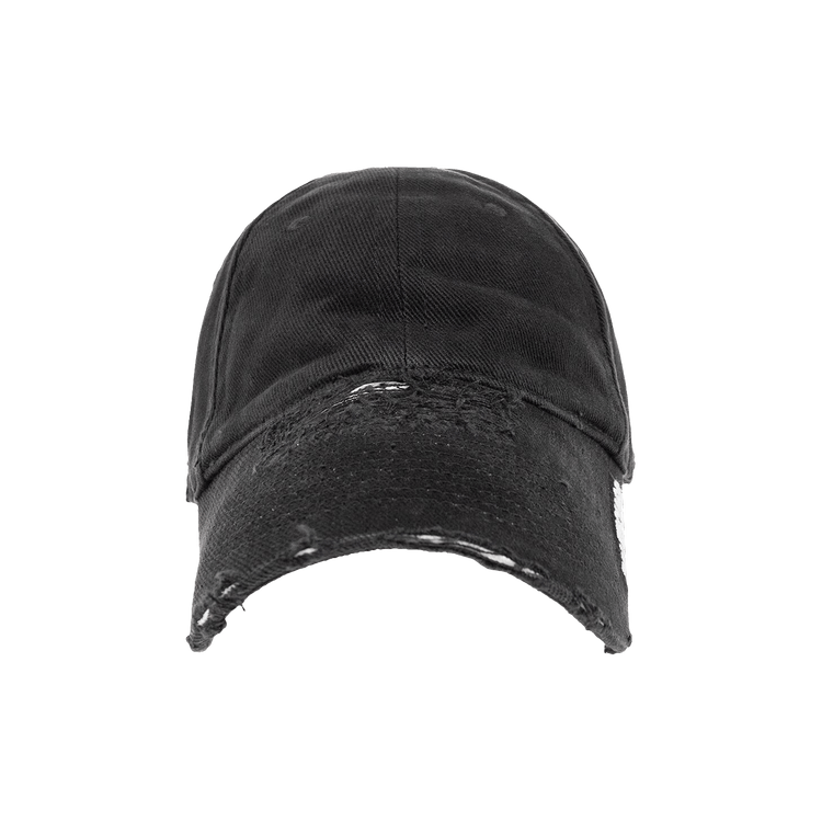 Balenciaga Distressed Brim Cap 'Black/White'