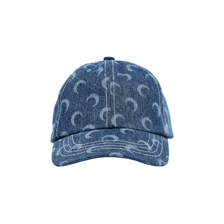 Marine Serre Regenerated Deadstock Denim Baseball Cap 'Blue Laser + Wash'