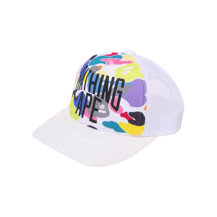 BAPE Multi Camo NYC Logo Mesh Cap 'White'