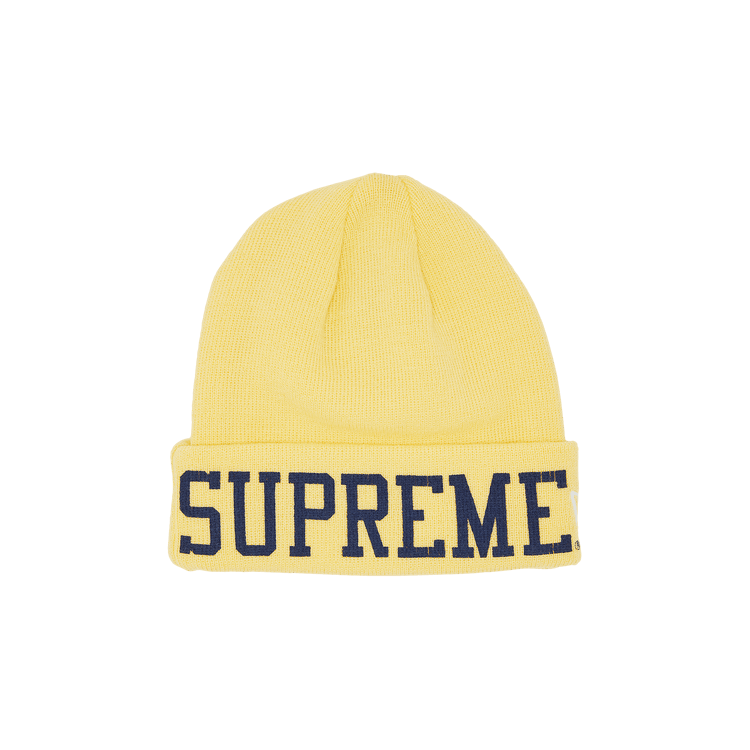 Supreme x New Era Varsity Beanie 'Light Yellow'
