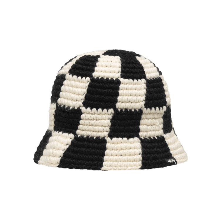 Stussy Bucket Hat Checker Knit 'Black'