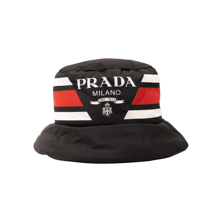 Prada Nylon Logo Bucket Hat 'Black'