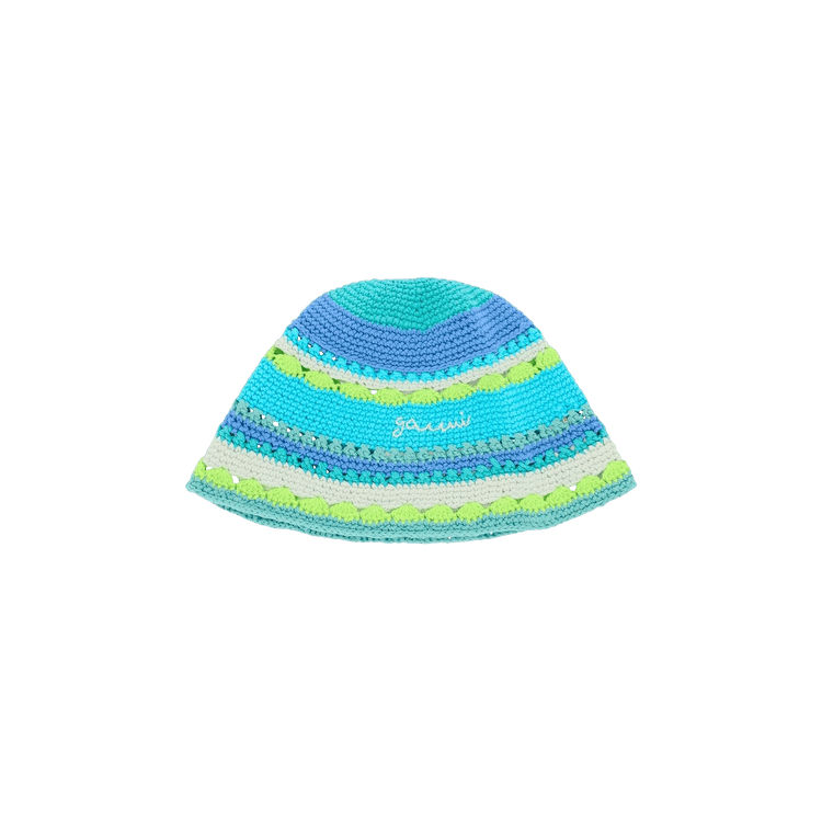 GANNI Crochet Bucket Hat 'Blue Curacao'