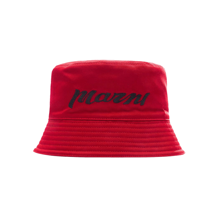 Marni Embroidered Logo Bucket Hat 'Chilli'