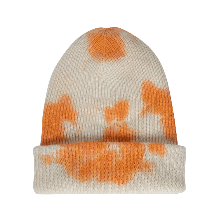 The Elder Statesman Hot Parker Beanie 'Ivory/Mandarin'
