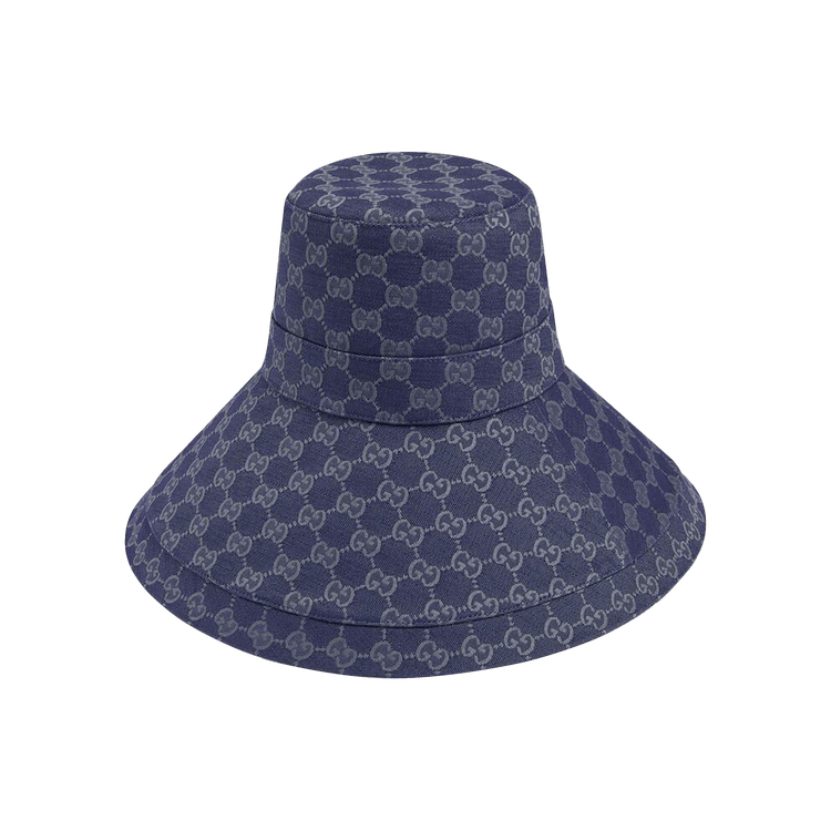 Gucci GG Wide Brim Beach Hat 'Blue/Grey'