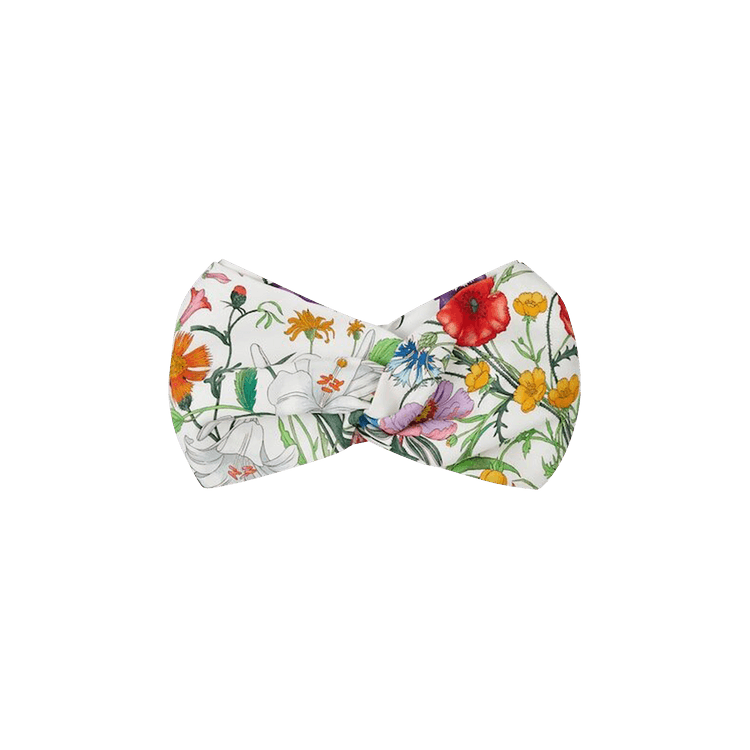 Gucci Flora Print Silk Headband 'White/Multicolor'