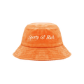 Sporty & Rich Italic Logo Embroidered Velour Bucket Hat 'Peach/White'