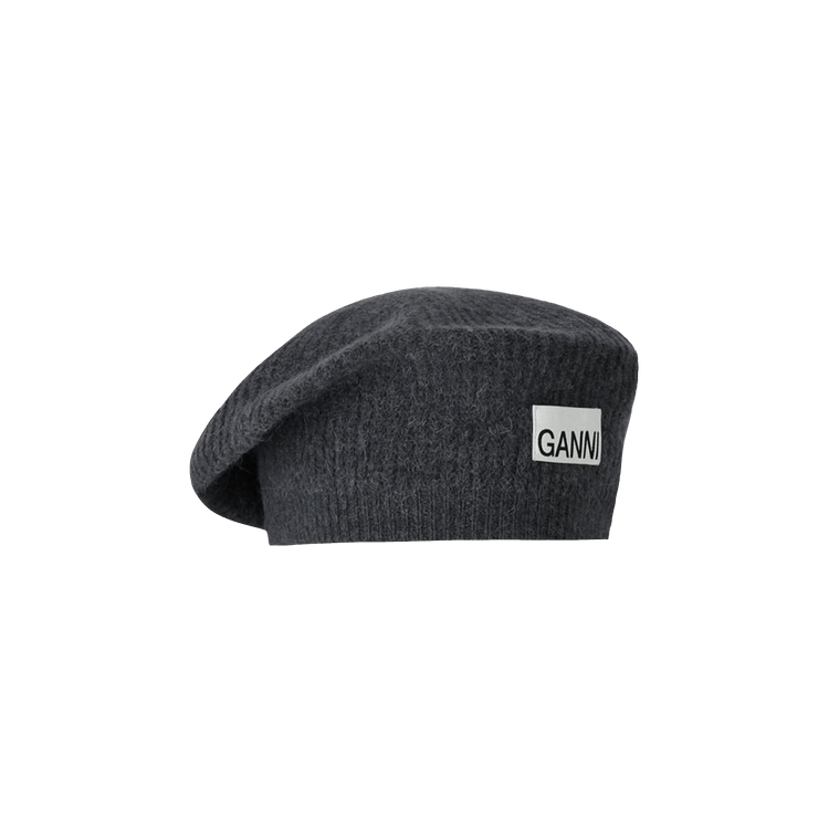 GANNI Soft Wool Beret 'Ash'