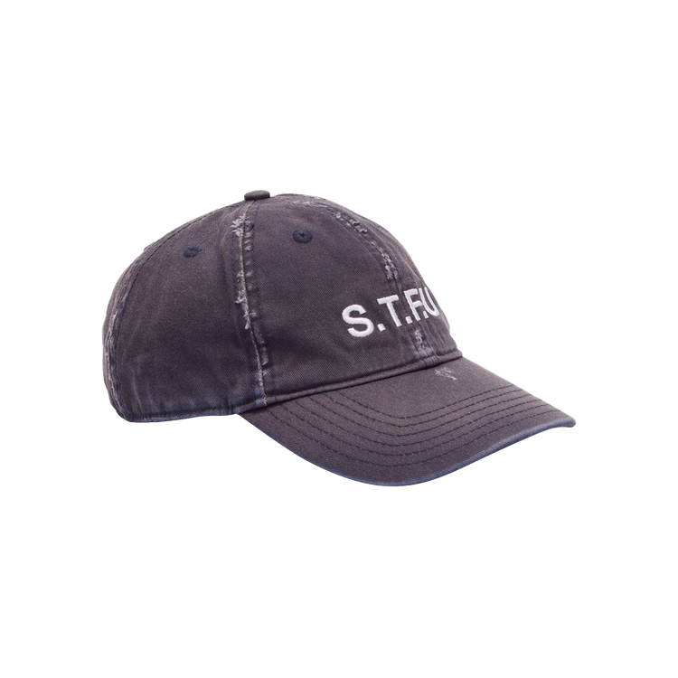 Heron Preston STFU Distressed Hat 'Blue'