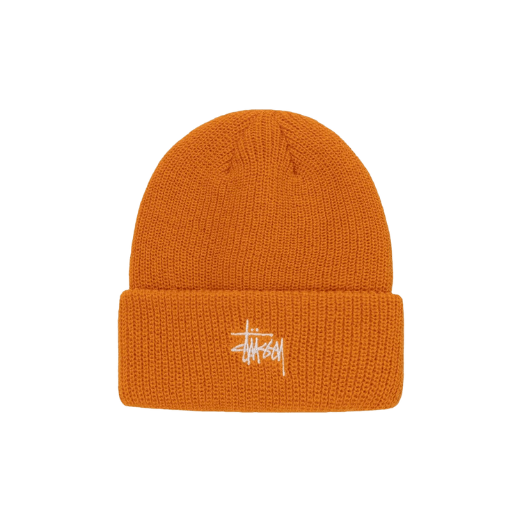 Stussy Basic Cuff Beanie 'Tangerine'