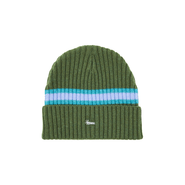 Supreme Stripe Cashmere Beanie 'Olive'