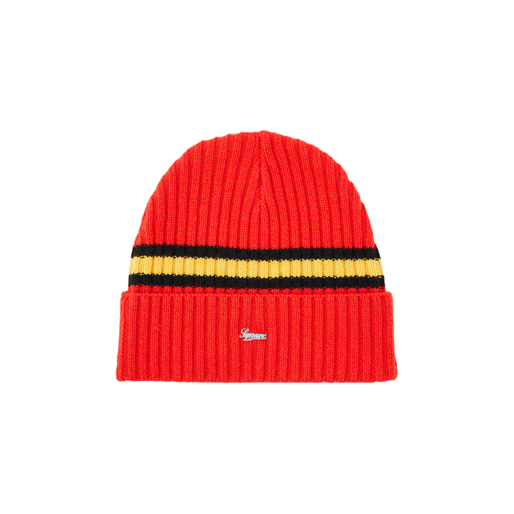 Supreme Stripe Cashmere Beanie 'Red'