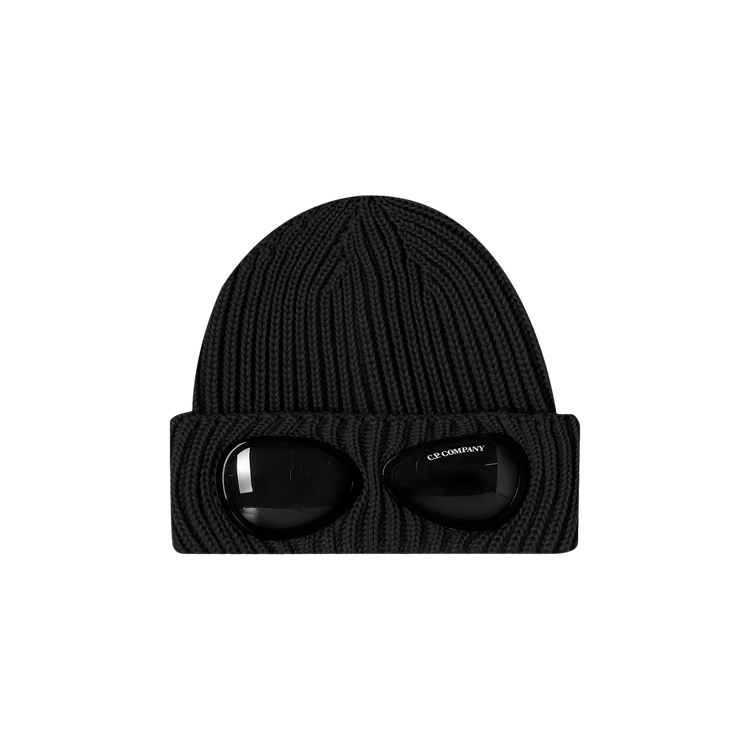 C.P. Company Extrafine Merino Wool Goggle Beanie 'Black'