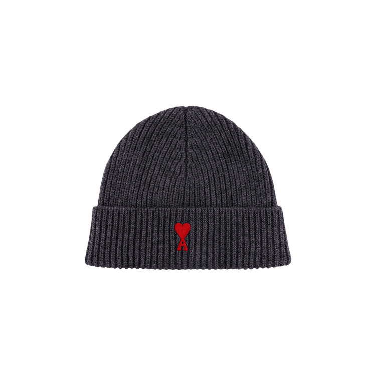 Ami Beanie 'Heather Grey/Red'