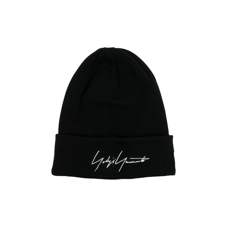 Yohji Yamamoto Pour Homme Cotton Cuff Knit YY Logo Beanie 'Black'