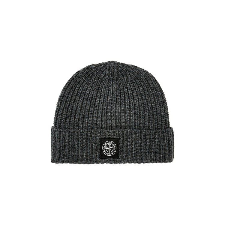Stone Island Ribbed Beanie 'Melange Dark Grey'