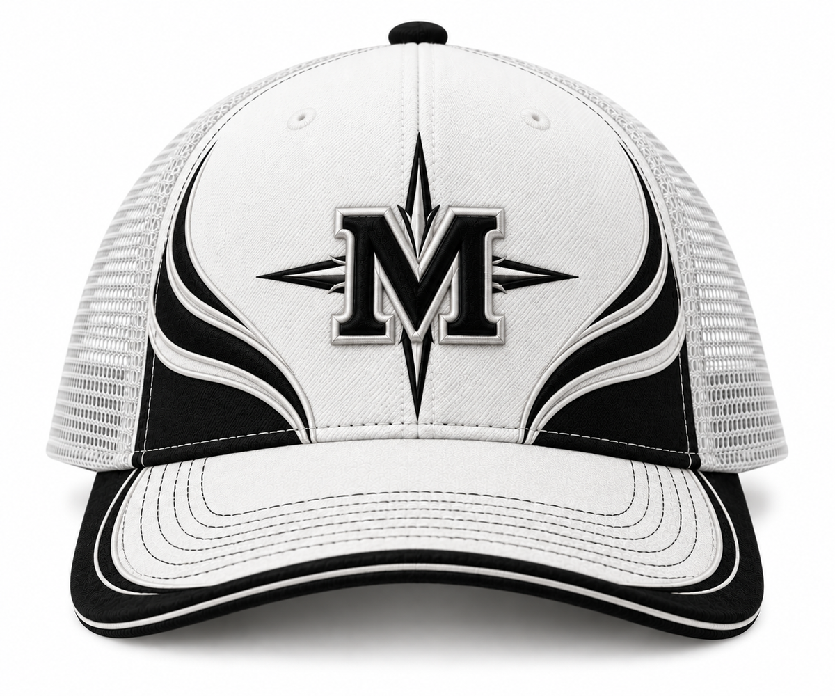 Marcelia Nova Star Trucker — White & Silver