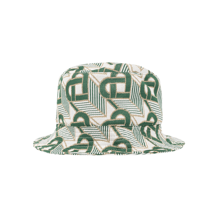 Casablanca Heart Monogram Flat-Peak Bucket Hat 'Evergreen'