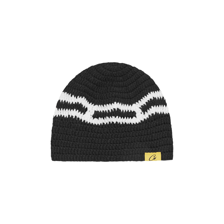 Corteiz Big Crochet Beanie 'Black/White'