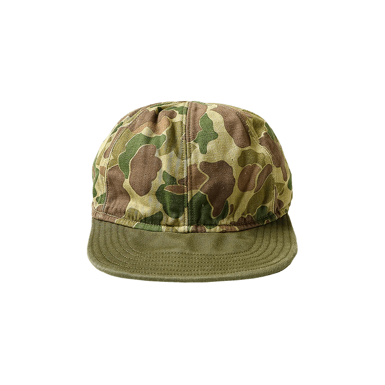 Kapital Hunter-Camo Herringbone Military Cap 'Khaki'