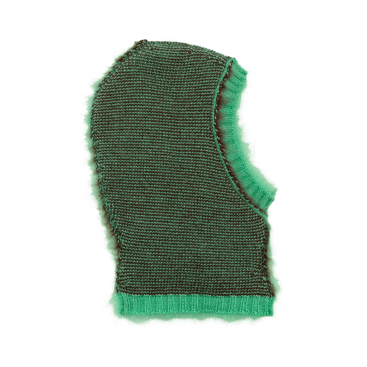 Craig Green Brushed Mohair Balaclava 'Brown/Mint'