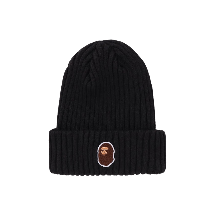 BAPE Kids Ape Head One Point Knit Cap 'Black'