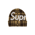 Supreme Big Logo Beanie 'Tan Plaid'