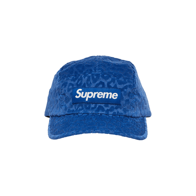 Supreme Leopard Corduroy Camp Cap 'Blue'