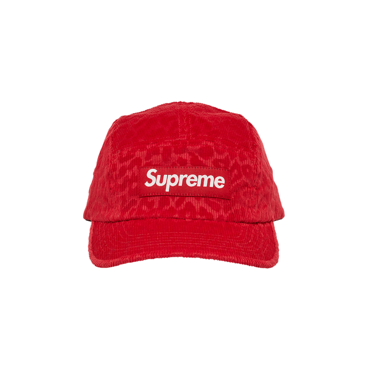 Supreme Leopard Corduroy Camp Cap 'Red'