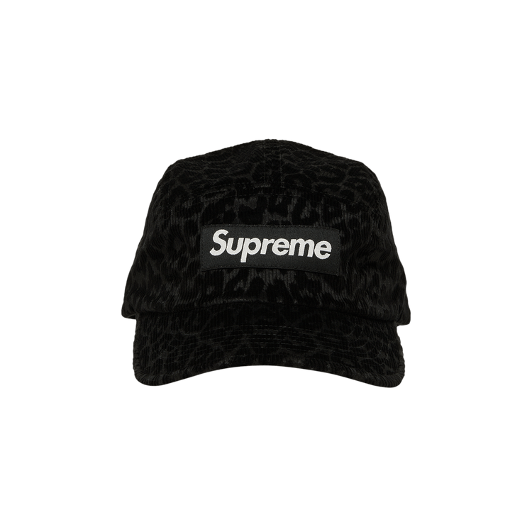 Supreme Leopard Corduroy Camp Cap 'Black'