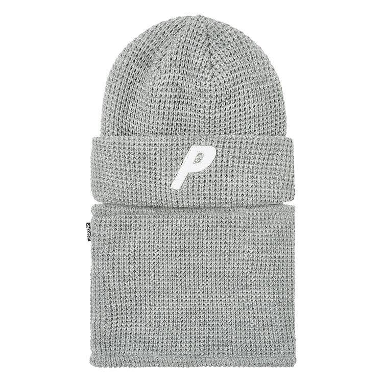 Palace Zip Off Facewarmer P Beanie 'Grey Marl'