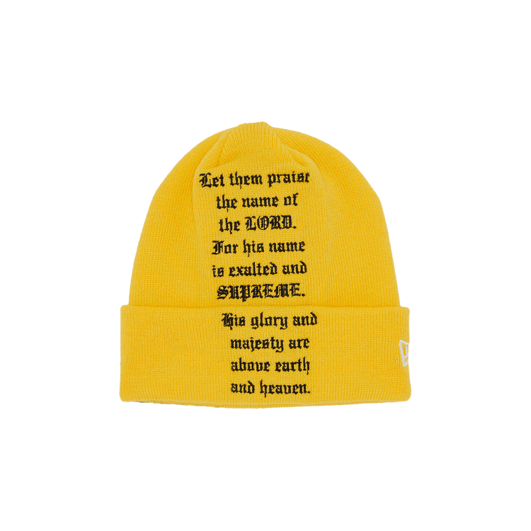 Supreme x New Era Psalm Beanie 'Yellow'