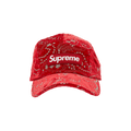 Supreme Velvet Paisley Camp Cap 'Red'