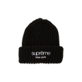 Supreme Classic Logo Chunky Ribbed Beanie 'Black'