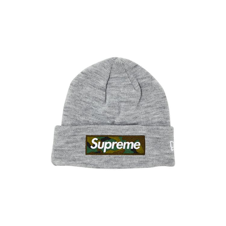 Supreme x New Era Box Logo Beanie 'Heather Grey'