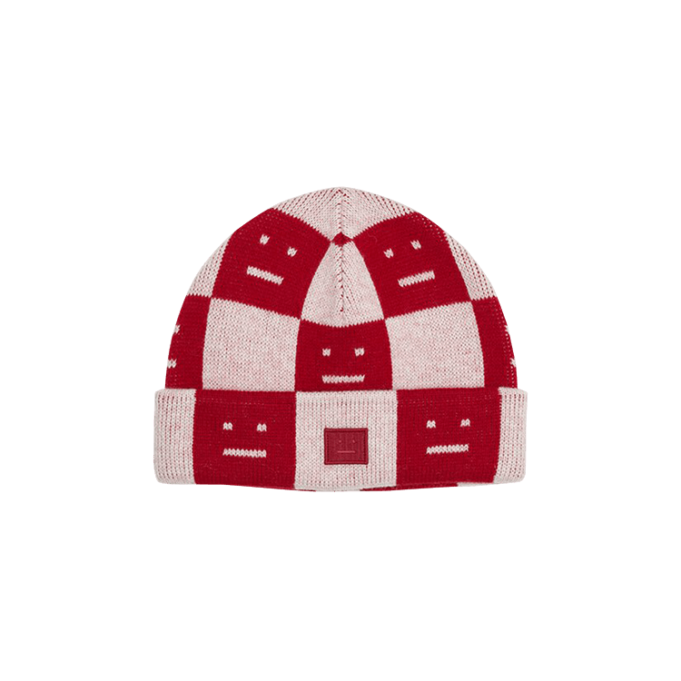 Acne Studios Kids Logo Beanie 'Deep Red/Faded Pink Melange'